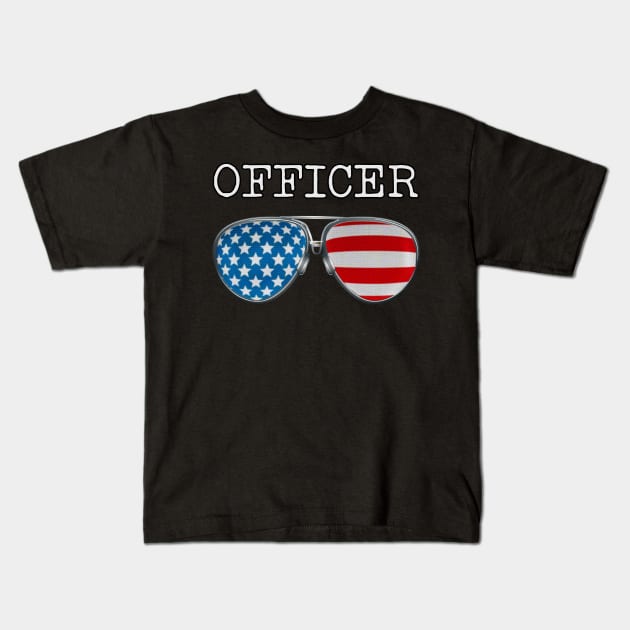 USA PILOT GLASSES OFFICER Kids T-Shirt by SAMELVES